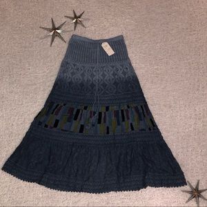 Boho-Blue Maxi Skirt